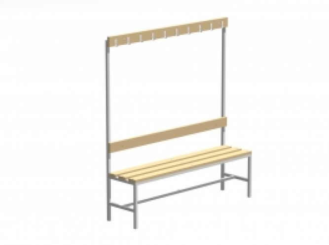 Скамья гардеробная с вешалкой (сосна) 1680х2000х375 мм